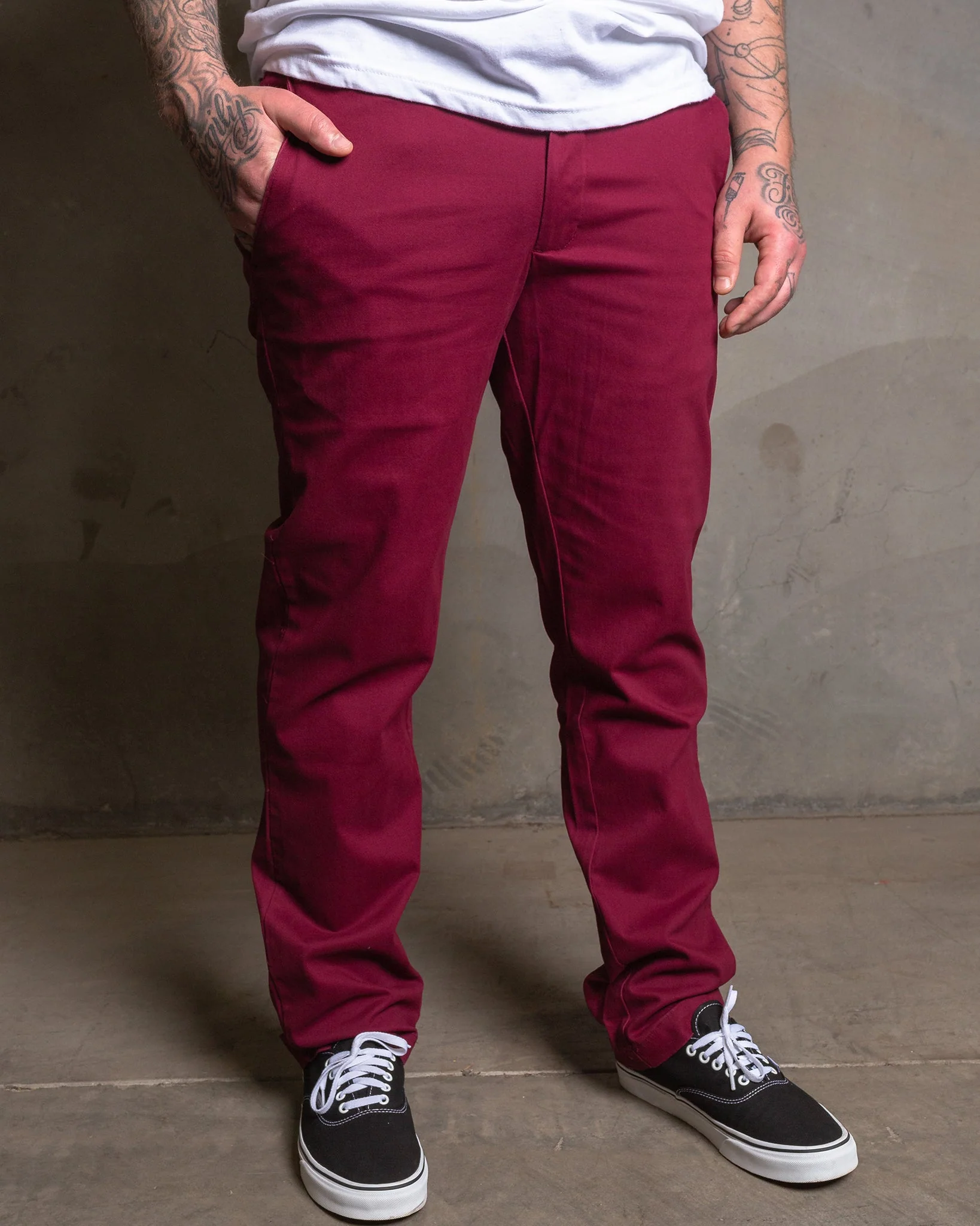 Chino Pants - Maroon - Image 4
