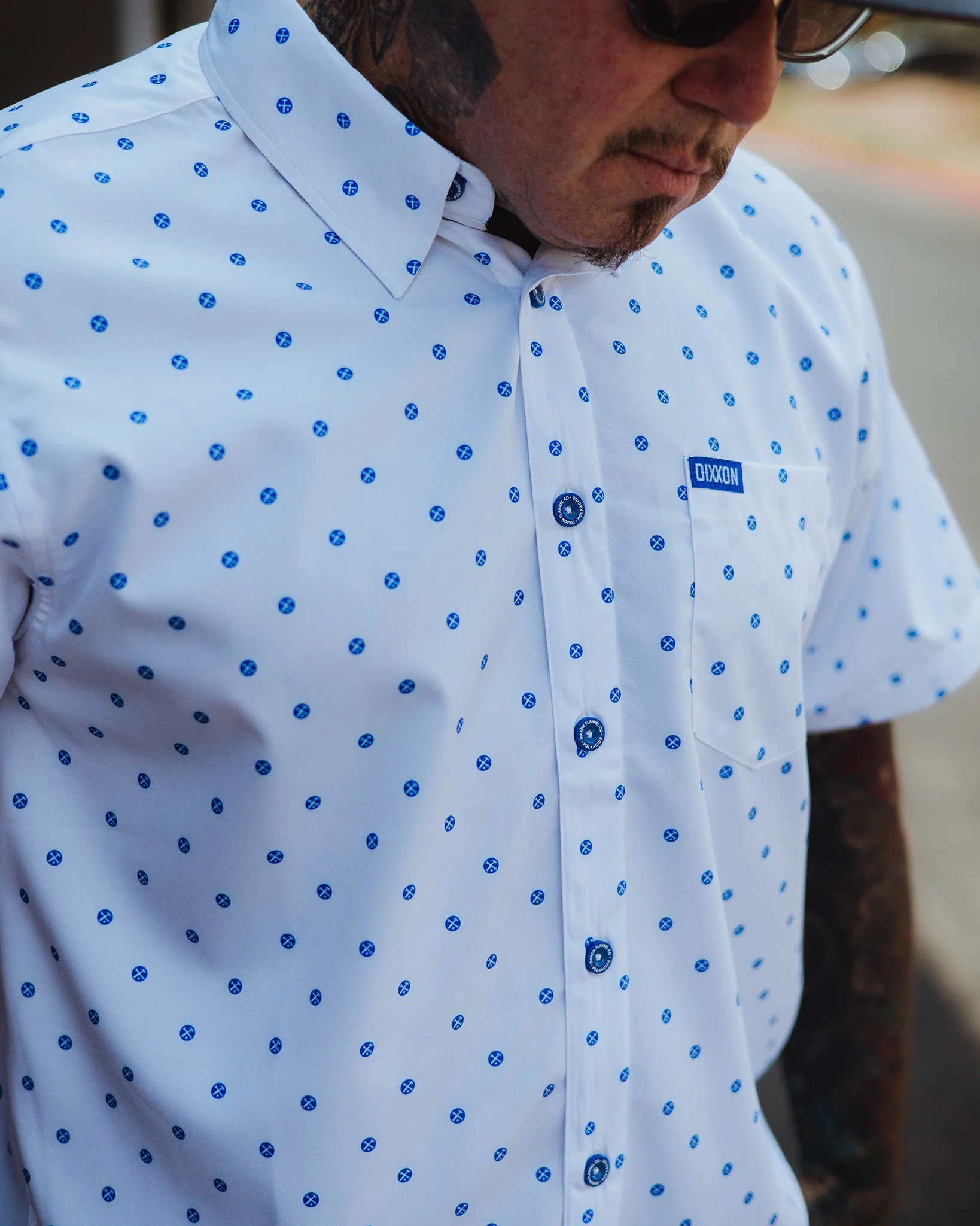 Blue Polkacide Short Sleeve - White - Image 5