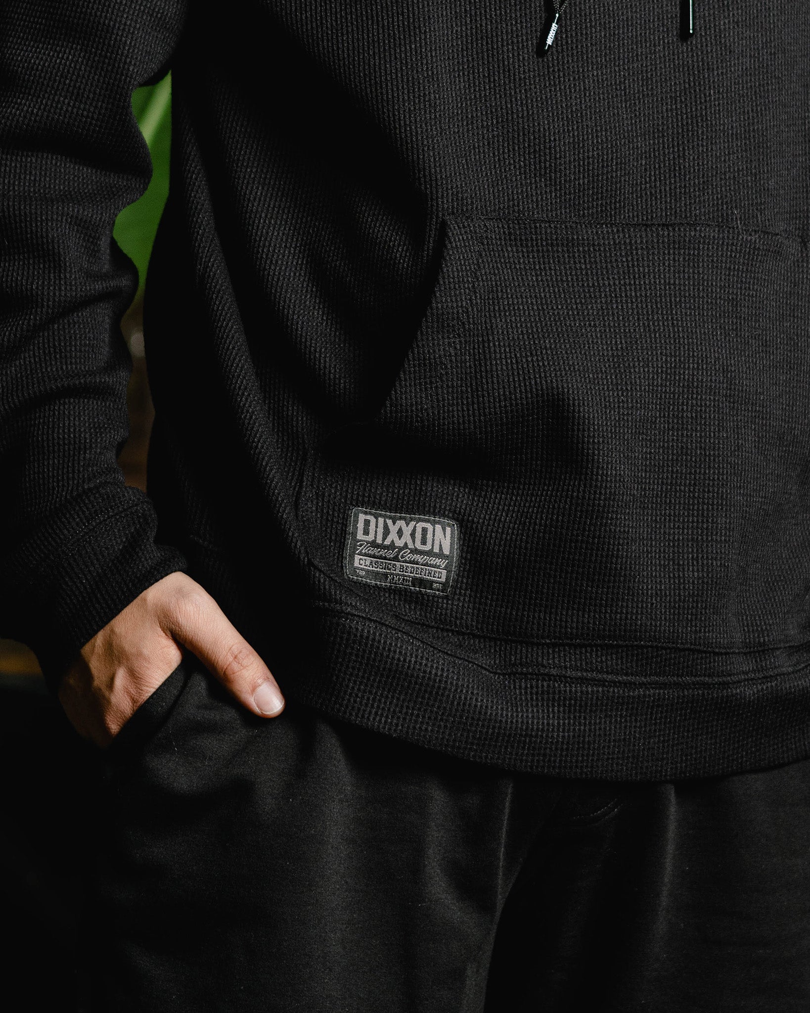 Waffle Hoodie - Black - Image 4