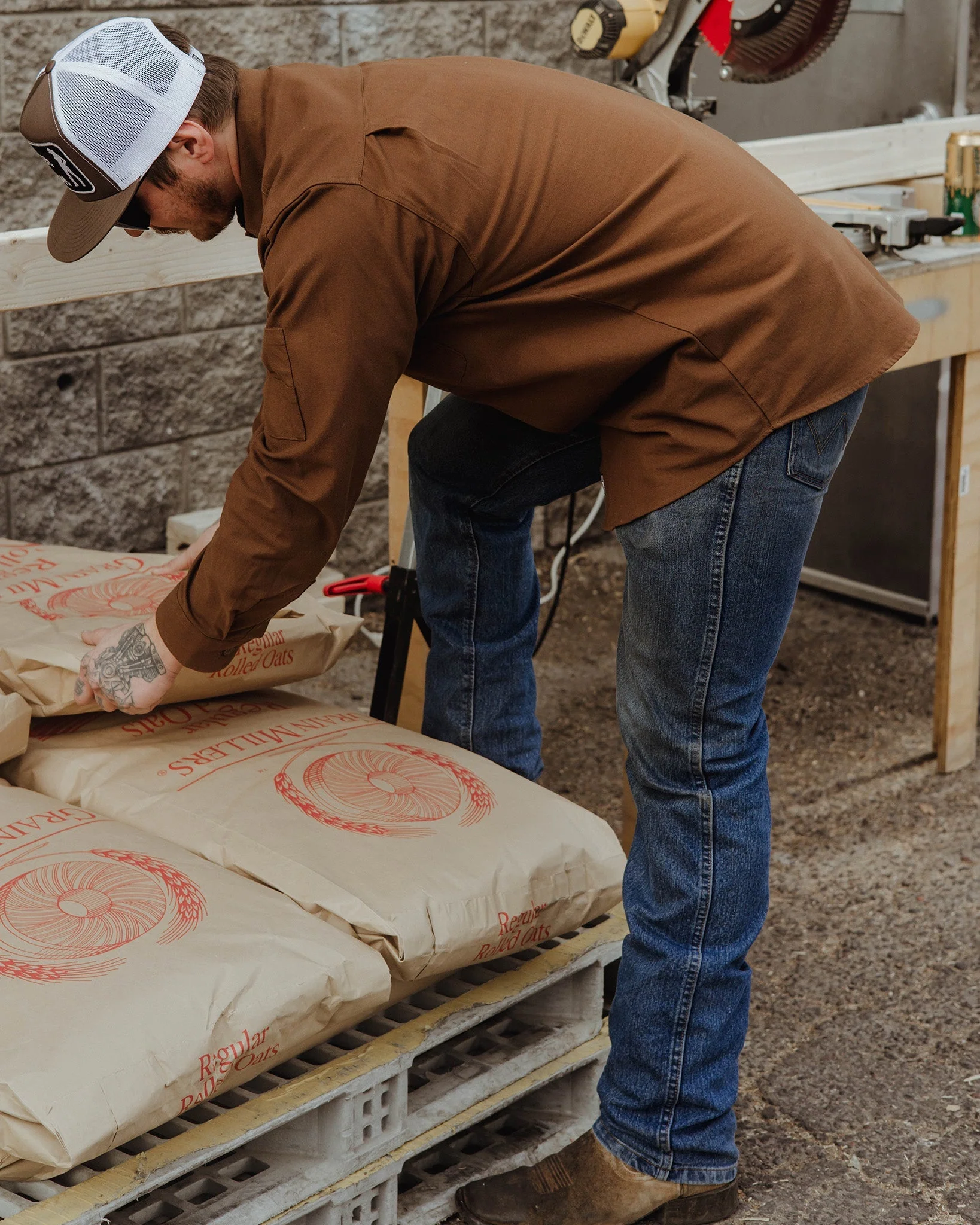 Work Shirt Long Sleeve - Brown - Image 6