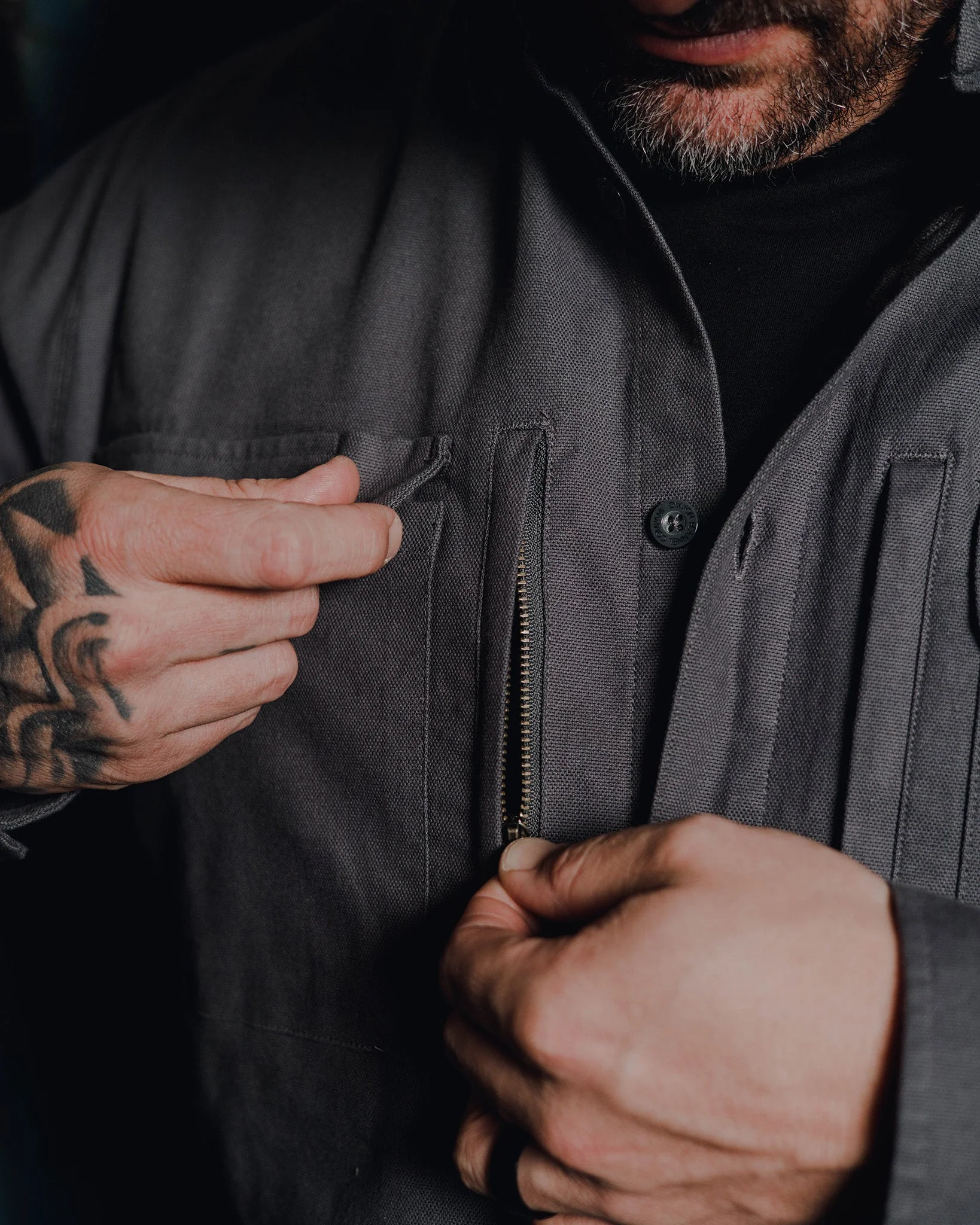 Work Shirt Long Sleeve - Grey - Image 5