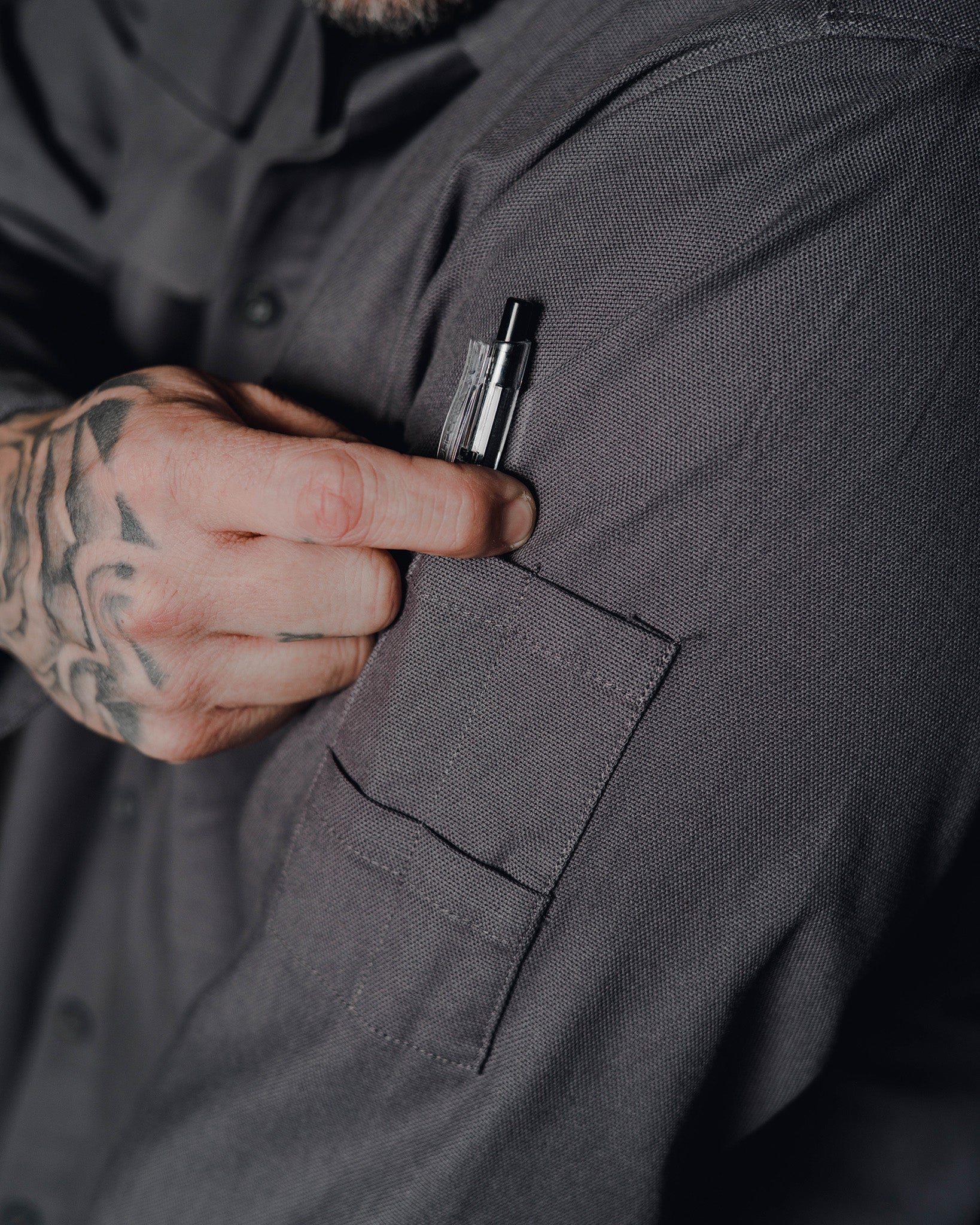 Work Shirt Long Sleeve - Grey - Image 6